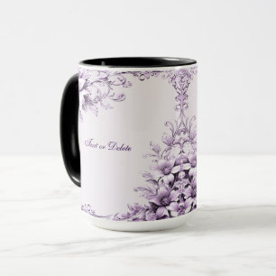 Stilvolle lila Blumen Tasse