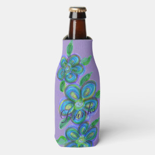 Stilvolle lila Flora Designer Flaschenabdeckung Flaschenkühler