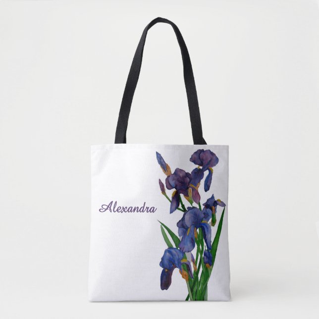 Stilvolle Lila Iris Wasserfarben (Vorderseite)