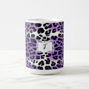 Stilvolle Lila Leopard Animal Print Personalisiert Kaffeetasse