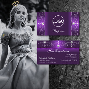 Stilvolle Lila Lilac Squiggled Juwelen mit Logo Visitenkarte