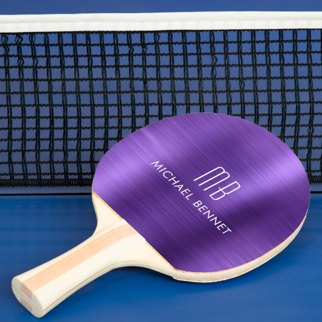 Stilvolle Lila Metallic Monogram-Bezeichnung Tischtennis Schläger (InSitu)