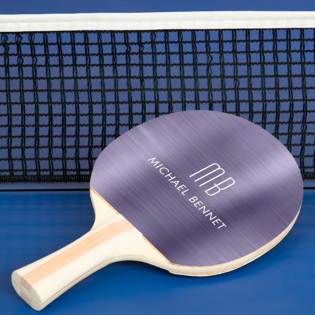 Stilvolle Lila Metallic Monogram-Bezeichnung Tischtennis Schläger (InSitu)