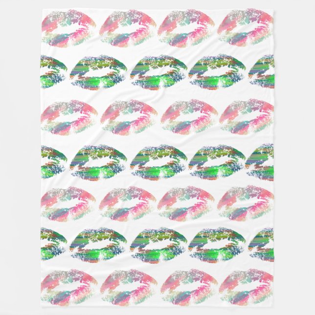 Stilvolle Lips #22 Fleecedecke (Vorderseite)
