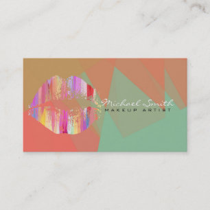 Stilvolle Lips Makeup Artist Modern Mosaik #18 Visitenkarte