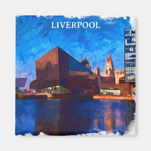 Stilvolle Liverpool England Panoramaaussicht Maler Magnet