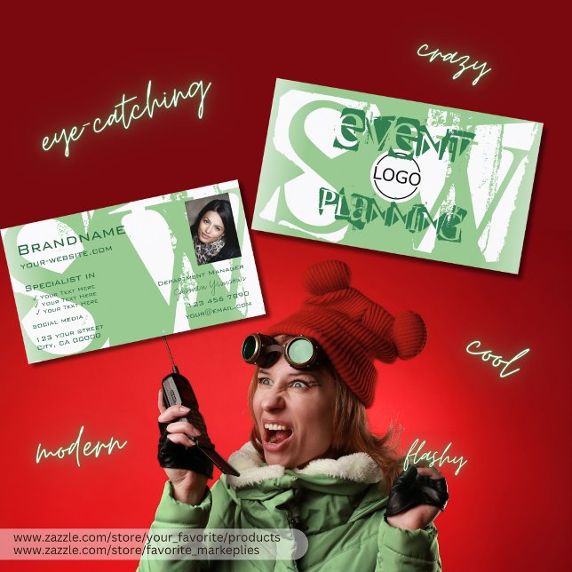 Stilvolle Logos und Monogram für das blaue Foto Visitenkarte (Von Creator hochgeladen)