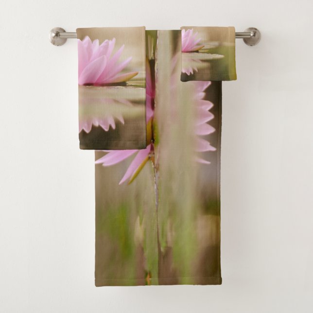 Stilvolle Lotus Blume Landschaft, Zen Badhandtuch Set (Insitu)