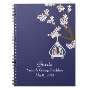 Stilvolle Love Birds Guest Sign in Notebook Notizblock