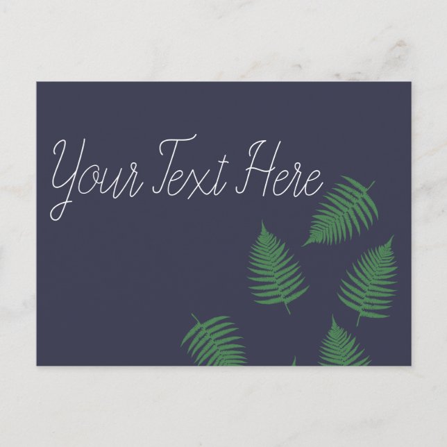 Stilvolle Lucky Green Fern Postkarte (Vorderseite)