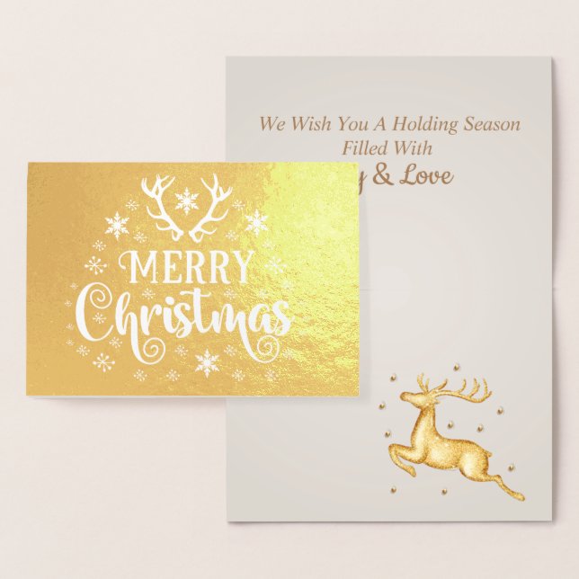 Stilvolle Luxus Golden Rentier Weihnachtsfoil Card Folienkarte (Anzeige)