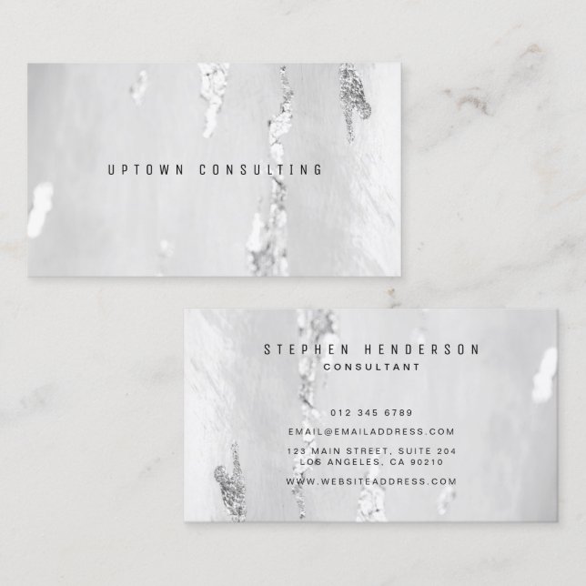 Stilvolle Luxus-Imitate Silver Foil Business Cards Visitenkarte (Vorne/Hinten)
