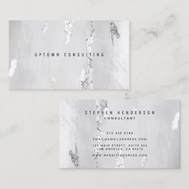 Stilvolle Luxus-Imitate Silver Foil Business Cards Visitenkarte (Vorne/Hinten)