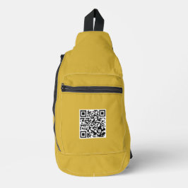 Stilvolle M Gold Cut Nähtasche mit QR Code Crossbody Bag