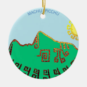 Stilvolle Machu Picchu Zeichnung Keramik Ornament