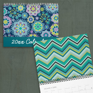 Stilvolle Mädchenmuster - Helle funky Farben Kalender