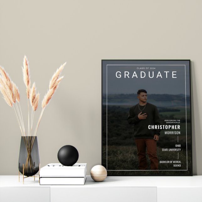 Stilvolle Magazine Cover Foto Graduate Poster (Stylish Magazine Cover Photo Graduate Poster)