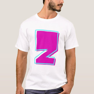 Stilvolle Magenta und Aquamarine Letter Z T-Shirt