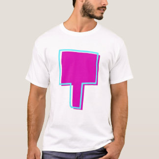 Stilvolle Magenta und Aquamariner Buchstabe t T-Shirt