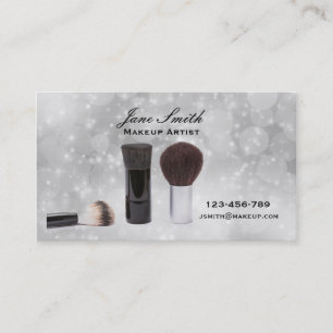 Stilvolle Make-up-Künstler silber glamourös Visitenkarte