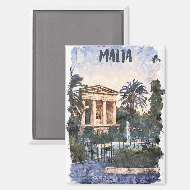 Stilvolle Malta Mediterranean Vintage Travel Magnet (Vorderseite/Rückseite)