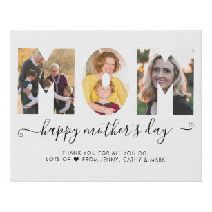 Stilvolle MAMA Foto Collage Happy Mother Day Künstlicher Leinwanddruck