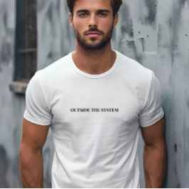 Stilvolle Männer Weiß außerhalb des System-Slogans T-Shirt