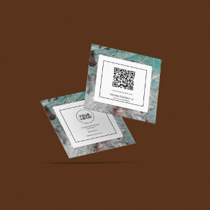 Stilvolle Marble Abstrakt Moderne Grunge Mint Quadratische Visitenkarte