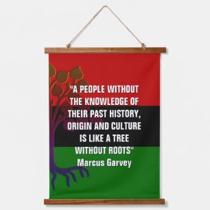 Stilvolle Marcus Garvey TREE OHNE ROOTS Wandteppich Mit Holzrahmen