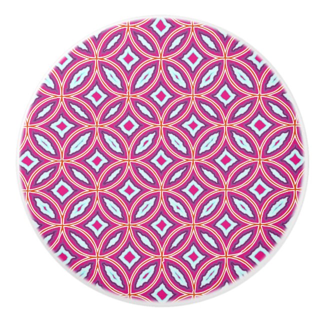 Stilvolle marokkanische Tile Gemustert Keramikknauf (Vorderseite)