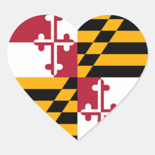 Stilvolle Maryland State Flag Dekoration Herz-Aufkleber