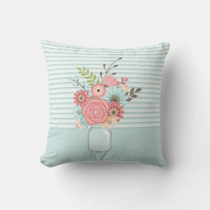 Stilvolle Mason Jar Floral Accent Throw Kissen