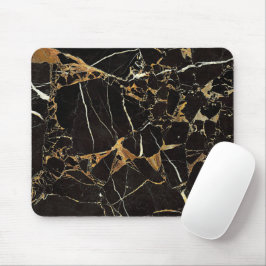 Stilvolle Maus-Pad aus schwarzem und goldenen Marm Mousepad