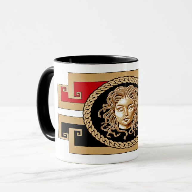 Stilvolle Medusa Gold Tasse (Vorderseite Links)