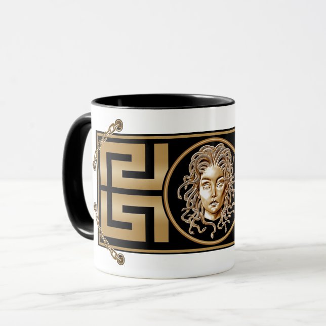 Stilvolle Medusa Gold Tasse (Vorderseite Links)