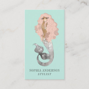 Stilvolle Meerjungfrau-weibliches Küsten Visitenkarte