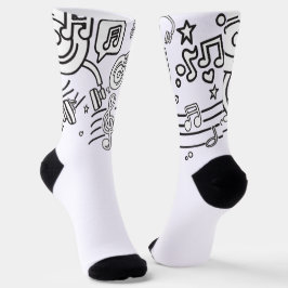 Stilvolle Melodie: Musik-Themed Socks Socken