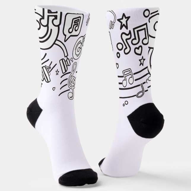 Stilvolle Melodie: Musik-Themed Socks Socken (Gewinkelt)