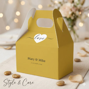 Stilvolle Metall-Gold-Liebestext-Herz-Giebelfavori Geschenkschachtel