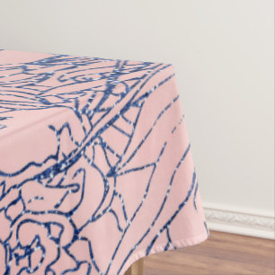 Stilvolle Metallic Navy Blue und Pink Floral Desig Tischdecke