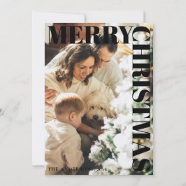 Stilvolle Minimal Modern Family Foto Ferienkarte Feiertagskarte