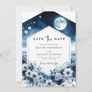 Stilvolle Minimal Moonlit Hochzeit Save The Date