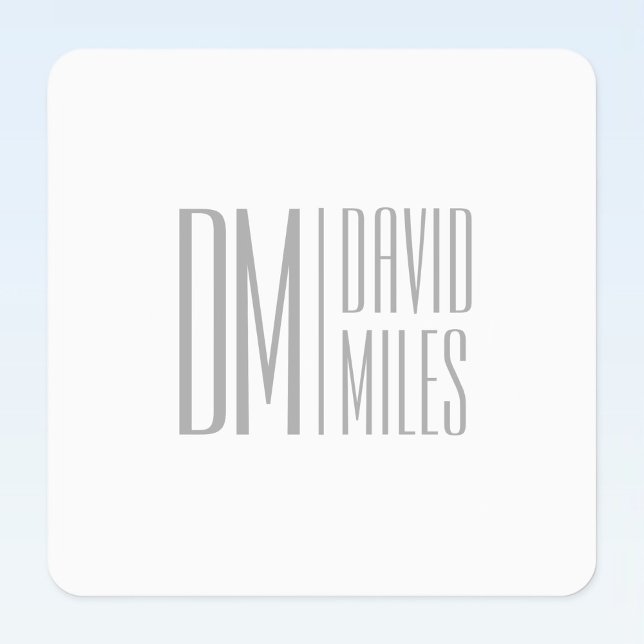 Stilvolle Minimal- und moderne Gray-Initials & Nam Etiketten (Von Creator hochgeladen)