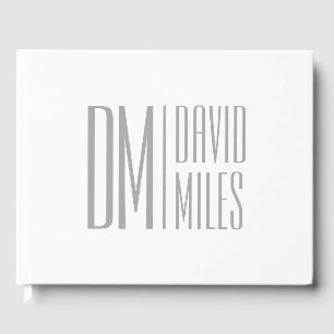 Stilvolle Minimal- und moderne Gray-Initials & Nam Gästebuch