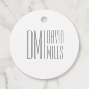 Stilvolle Minimal- und moderne Gray-Initials & Nam Geschenkanhänger