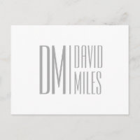 Stilvolle Minimal- und moderne Gray-Initials & Nam