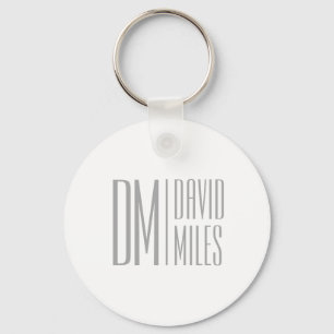 Stilvolle Minimal- und moderne Gray-Initials & Nam Schlüsselanhänger