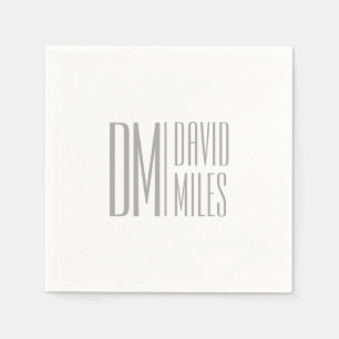 Stilvolle Minimal- und moderne Gray-Initials & Nam Serviette