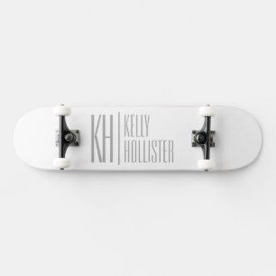 Stilvolle Minimal- und moderne Gray-Initials & Nam Skateboard