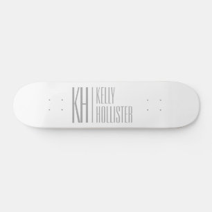 Stilvolle Minimal- und moderne Gray-Initials & Nam Skateboard